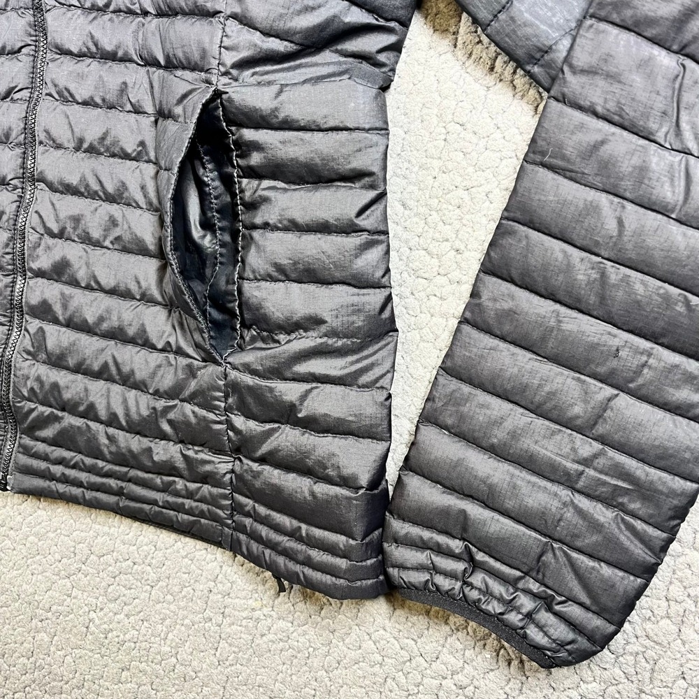 Patagonia Down Sweater Jacket Women's Medium Black Puffer Full Zip Cloudera Logo - Picture 5 of 14